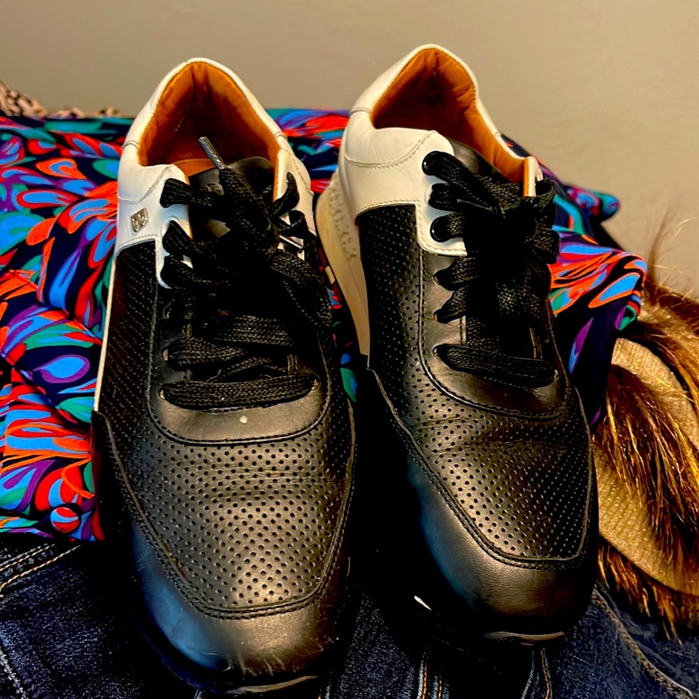 “BALLY” - Black and White Designer Sneakers